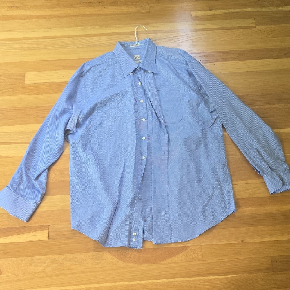 2 Peter Millar Casual Button-Down Shirts. One White And One Blue. Nice Weave.